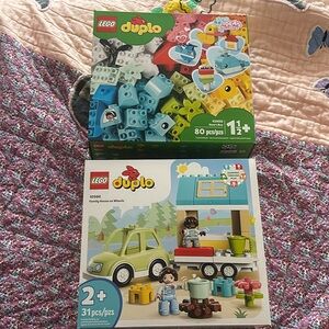 New Duplo Lego Kits Toddler Toys Family House on Wheels Heart Box Loose Bricks